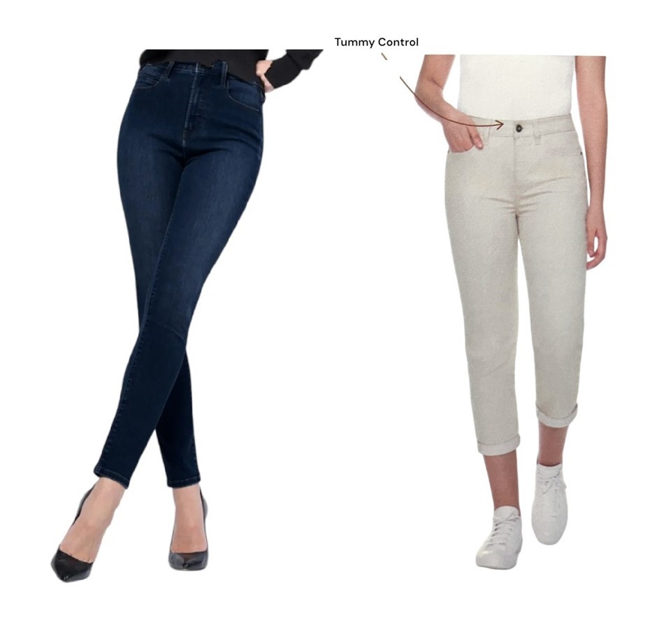 2 x PARASUCO Women's Pants, Size 6, Dark Blue & Cream, 199725 & 221073. NB: