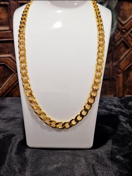 18k Italy Stamped Yellow Gold Filled Cuban Chain-Quality Guarantee-60cm