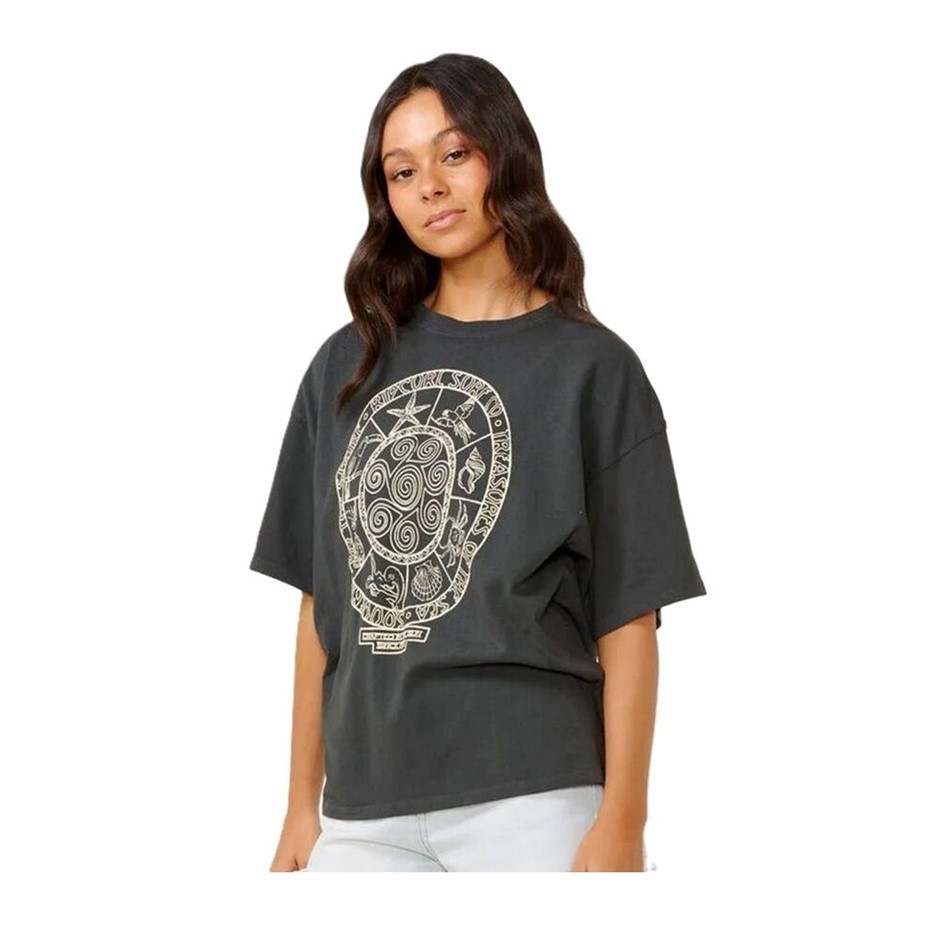 RIP CURL Women's Souvenirs Heritage Tee - Washed Black, Size XS  Buyers Not