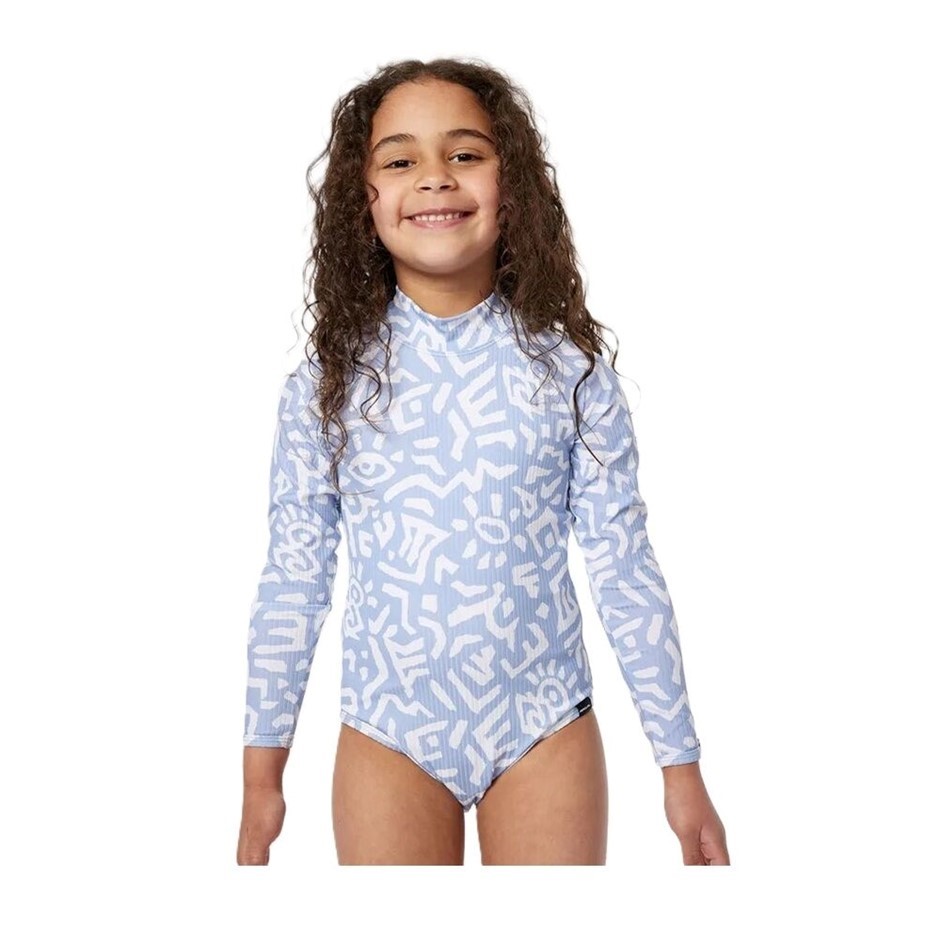 RIP CURL Girl's Search Long Sleeves Surfsuit, Size 3-4, Spray Blue. RRP: $7