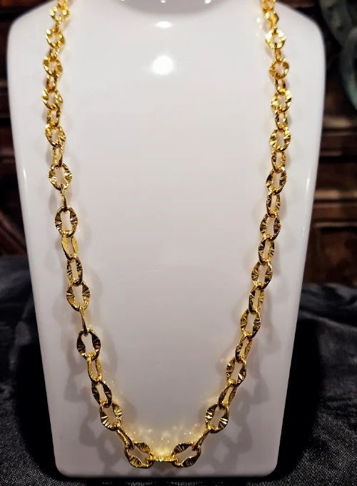 18k Italy Stamped Solid Yellow Gold Filled Chain-Quality Guarantee-50cm