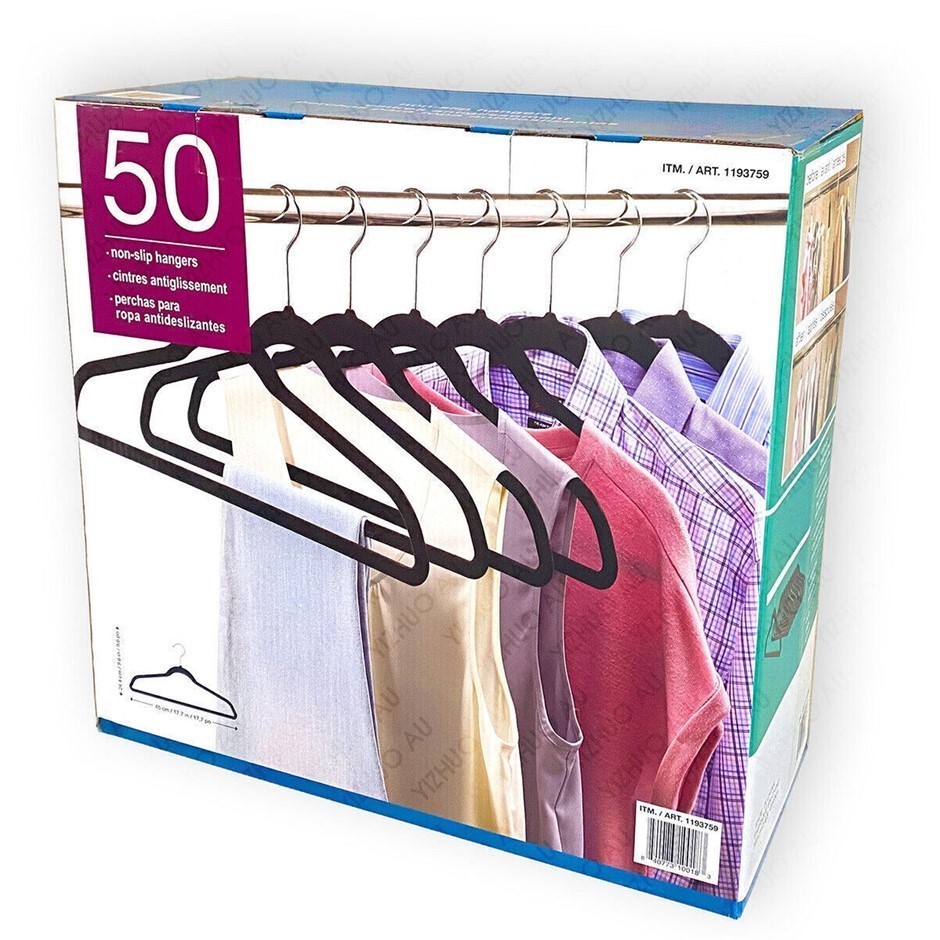 SIGNATURE 50 Pack Velvet Non-Slip Hangers, NB: Slightly damaged box