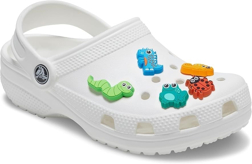 CROCS Jibbitz Animal Shoe Charms, Bright Young Animals, 5 Pack