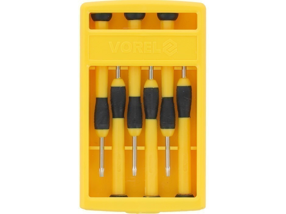 2 x VOREL 6pc Precision Screwdriver Set, Sizes: T5, T6, T7, T8, T9, T10.