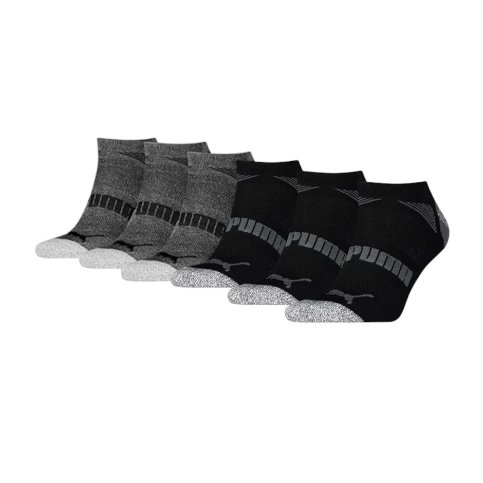 10 Pairs x PUMA Men's LowCut Repreve Socks, Shoe Size US 10-13, Black/Grey.