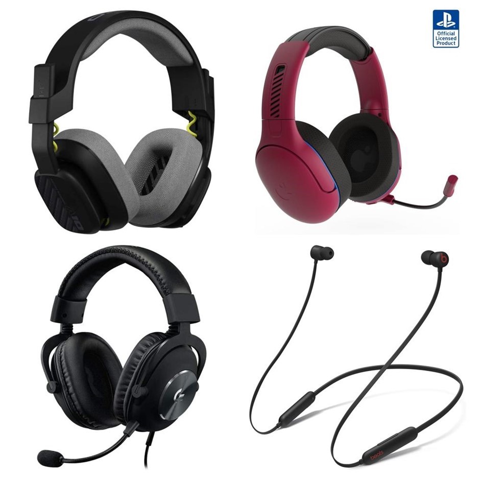 4 x Assorted Audio Headphones/Earphone Devices. 1 x LOGITECH G PRO X Gaming