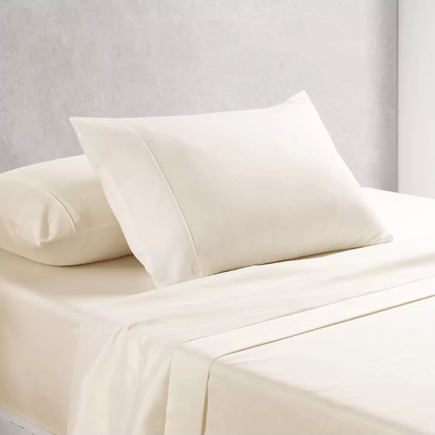 ONKAPARINGA 4pc 1500TC Cotton Rich Sheet Set, King, Cream.