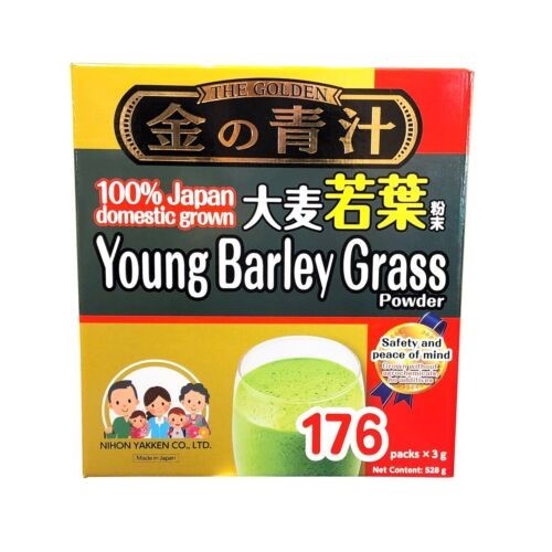THE GOLDEN 176pc Young Barley Grass, 3g Each. NB: Damaged packaging & appro