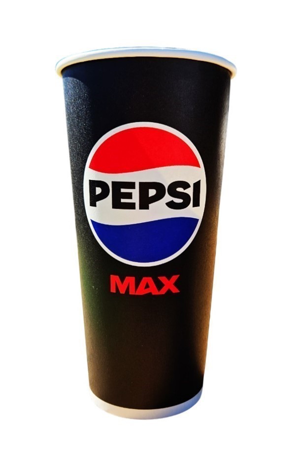 Box of 1000pc BETA ECO Compostable Pepsi Paper Cold Cups, 650ml.