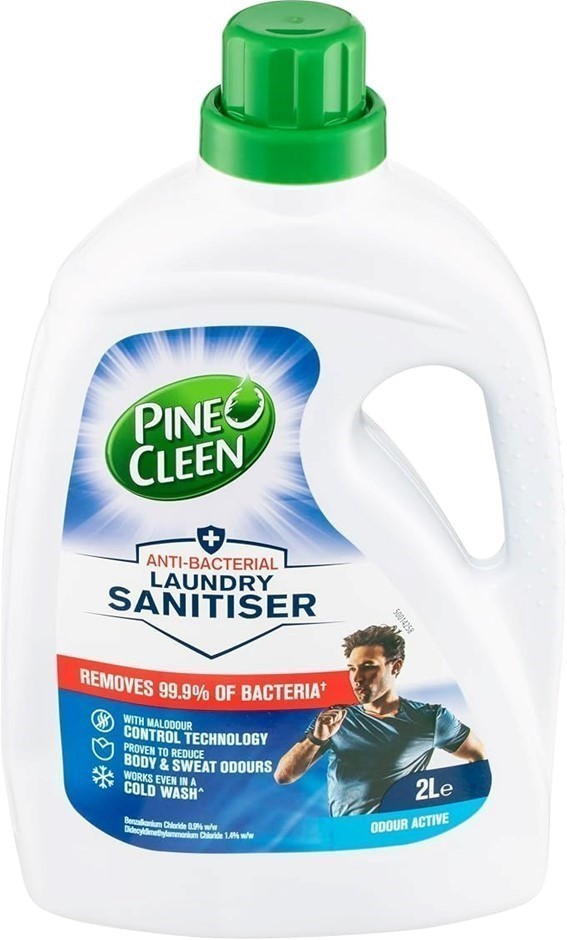2 x PINE O CLEEN Laundry Sanitiser, Odour Active, 2L.