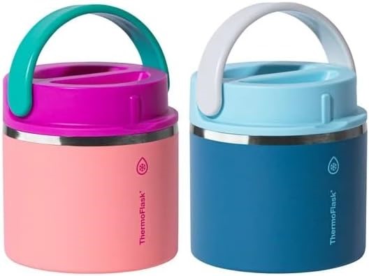 THERMOFLASK Insulated Food Jar, Pink & Blue, 590ml.
