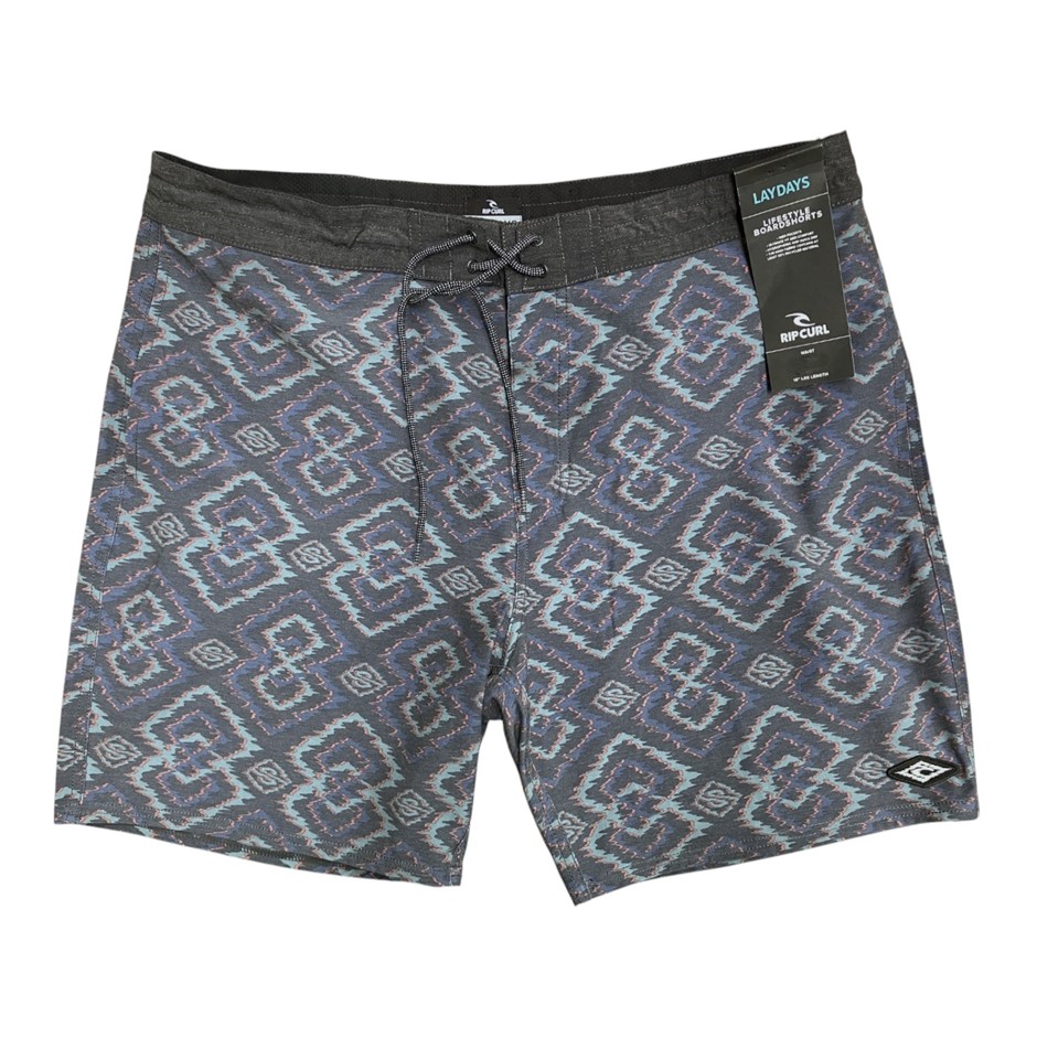 RIP CURL Men's Distorted Gem 18" Layday Shorts, Size 36, Black (0090). RRP: