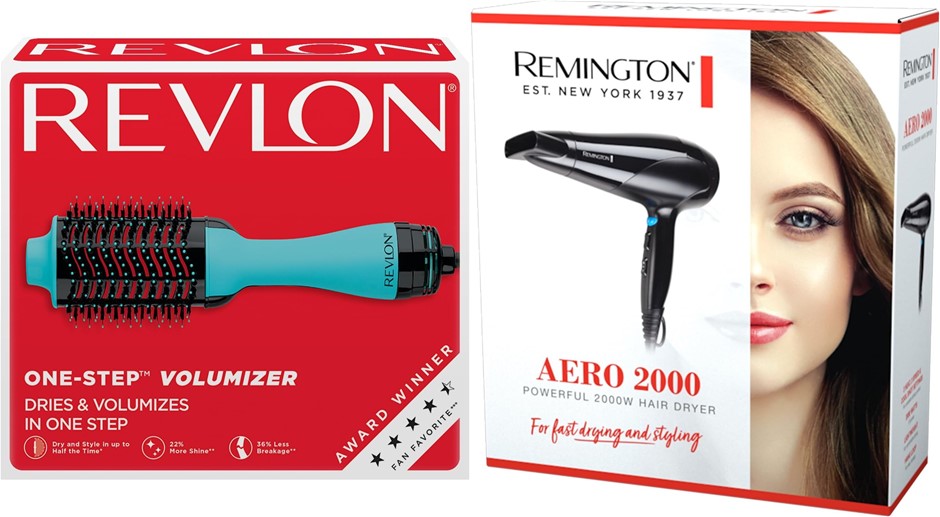 REMINGTON Aero 2000 Hair Dryer (2000W) & REVLON One-Step Volumiser Blowout