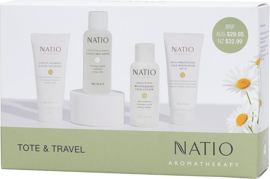 NATIO Australia Aromatherapy Tote & Travel Set 4 travel size products - Fac
