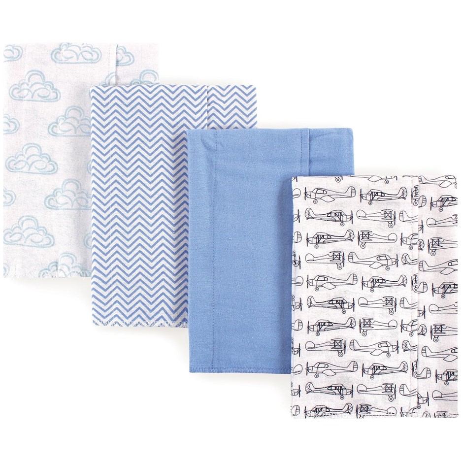 HUDSON BABY unisex baby Cotton Flannel Burp Cloth, Airplane, One Size US
