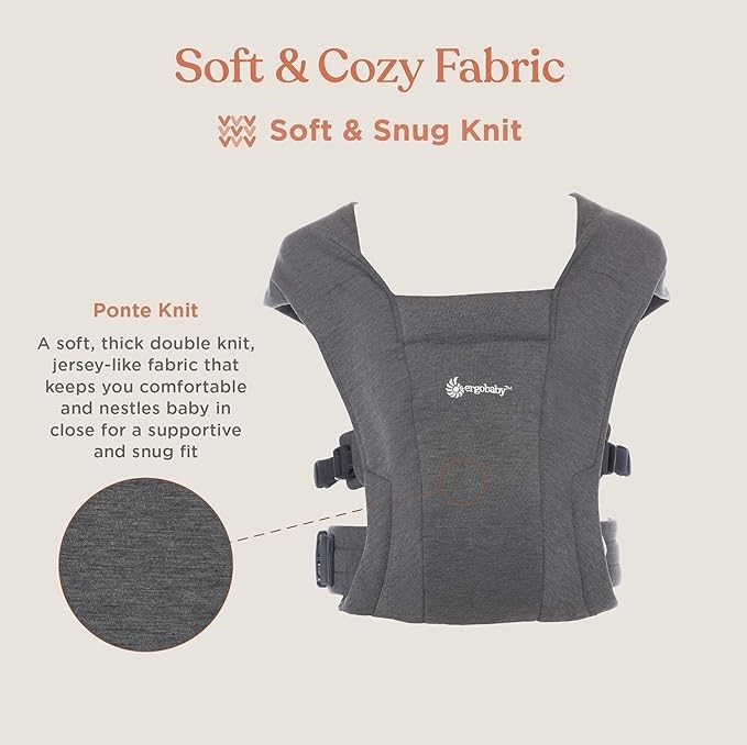 ERGO BABY Embrace Cozy Newborn Baby Wrap Carrier (3.2 - 11.3kg), Soft & Snu