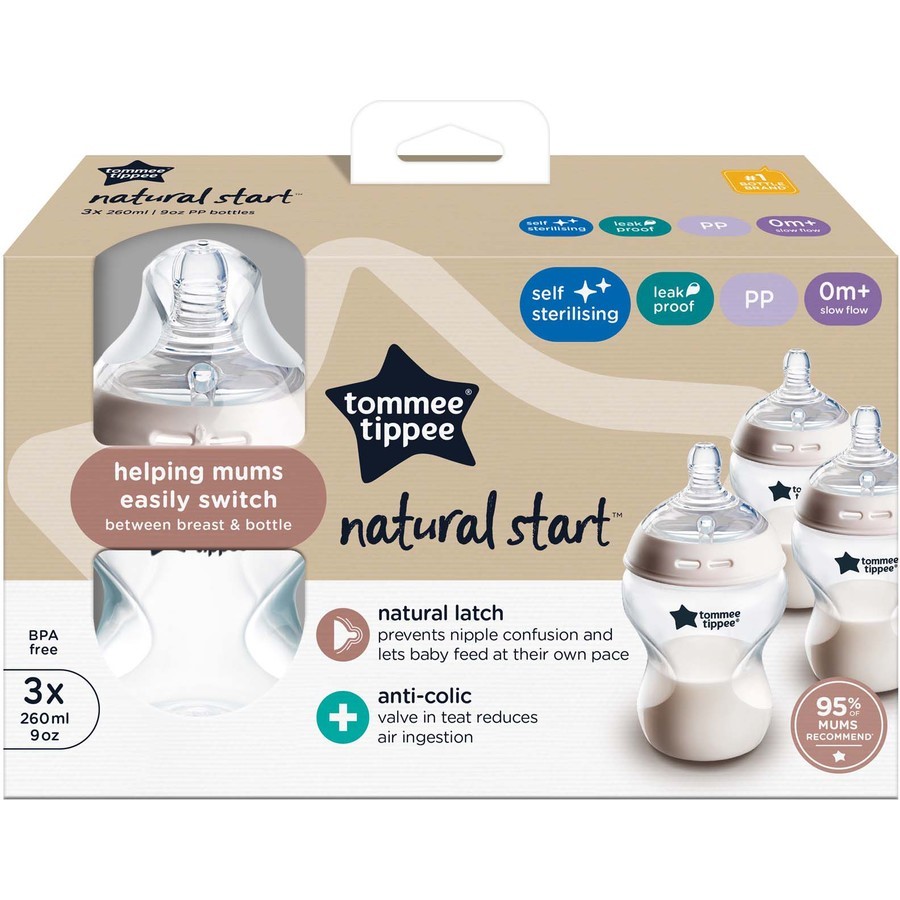 Tommee Tippee Baby Bottles, Natural Start Anti-Colic Baby Bottle with Slow