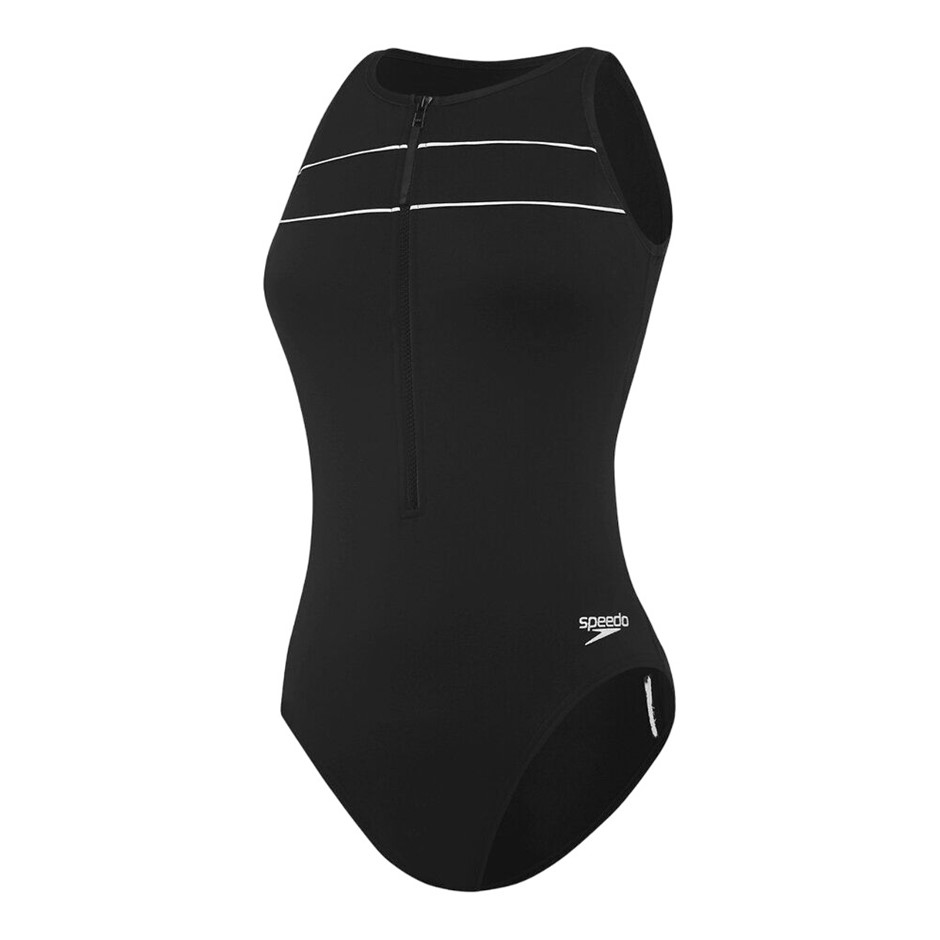 SPEEDO Women's Spirit Turbo Swim One Piece, Size AU8 (GB 10/32), Black/Whit
