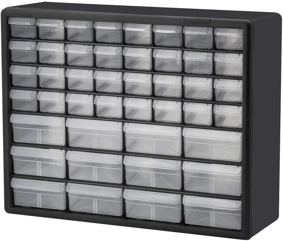AKRO-MILS Hardware and Craft Cabinet, Black. 20" x 16" x 6-1/2". Model 1014