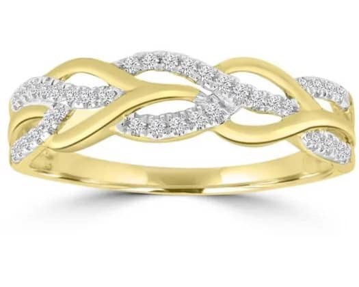 9K Yellow GOLD 0.15CT HI I1 DIAMOND RING