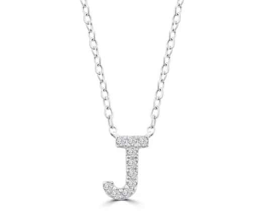 9K WHITE GOLD 'J' 0.06 HI I1 DIAMOND NECKLACE 40+5cm