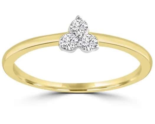 9K Yellow GOLD 0.15CT HI I1 DIAMOND RING