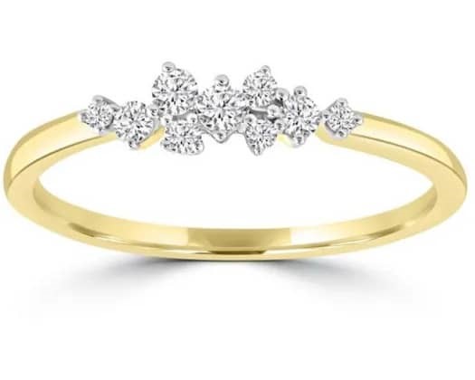 9K Yellow GOLD 0.15CT HI I1 DIAMOND RING