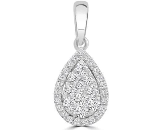 9K WHITE GOLD 0.25CT HI I1 DIAMOND PENDANT