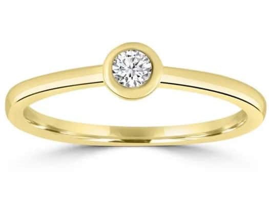 9K Yellow GOLD 0.10CT HI I1 DIAMOND RING