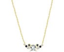 9K YELLOW GOLD 0.08CT HI I1 DIAMOND TOPAZ NECKLACE 40-50cm