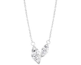 9K WHITE GOLD 0.70ct F VS MARQUIS LAB DIAMOND NECKLACE 40-45cm