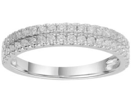 9K WHITE GOLD 0.50ct F VS DOUBLE LAB DIAMOND RING