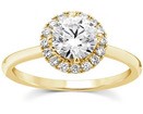 9K YELLOW GOLD 1.15ct F VS LAB DIAMOND RND HALO RING