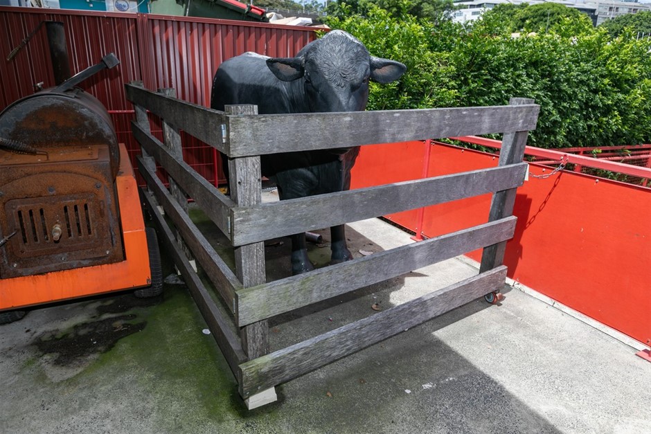 Black Angus Bull Statue