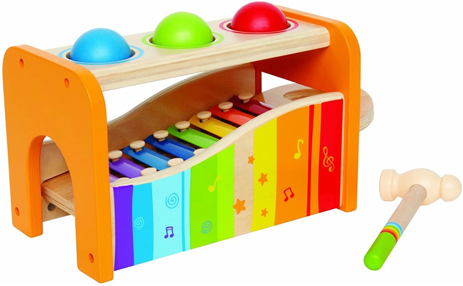 HAPE Pound and Tap Bench, Multicolour. NB: Missing balls.