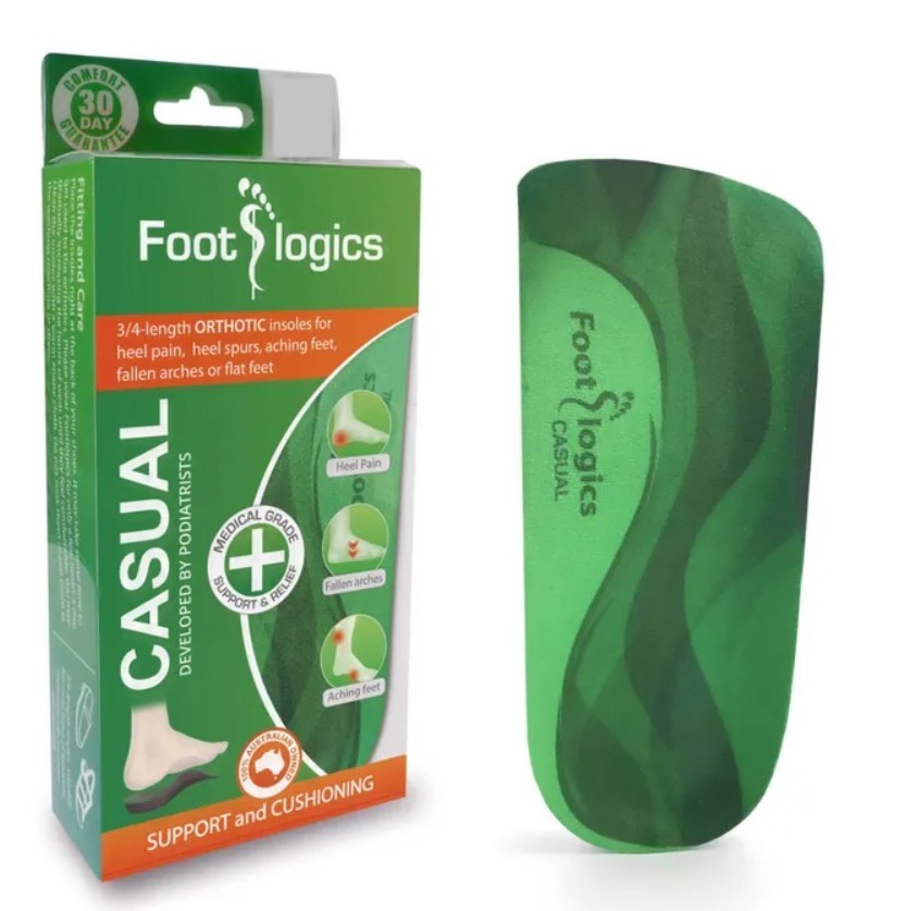 Footlogics Unisex Casual 3/4 Length Orthotic Insoles, Medium