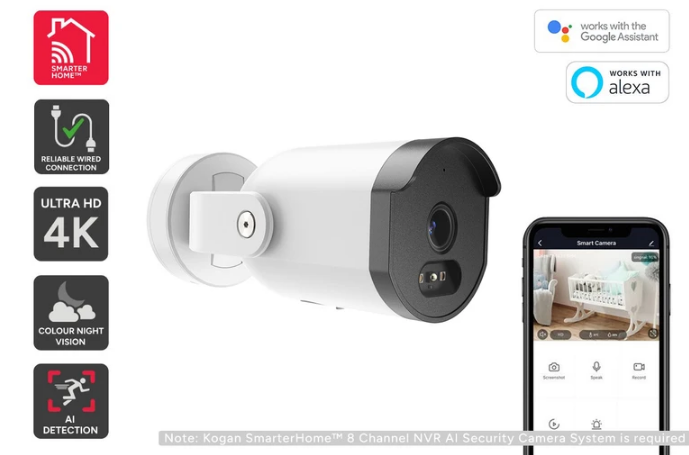 KOGAN SmarterHome™ 8 Channel AI NVR Security Camera System.  Buyers Note -