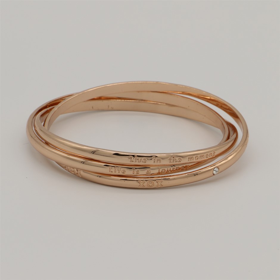 Stunning Triple Eternity "Life is a journey" Bangle in Rose