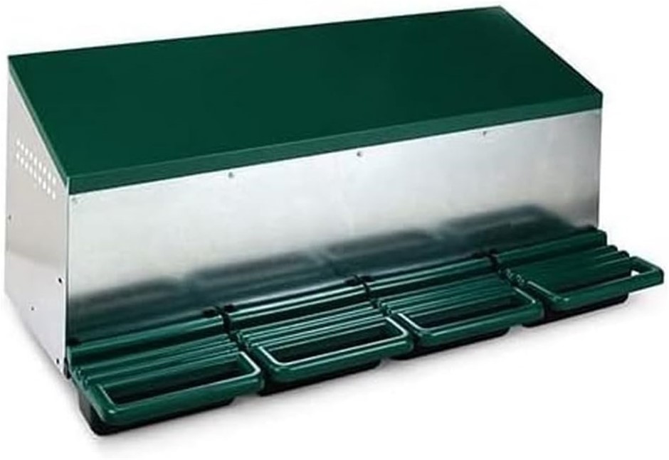 BAINBRIDGE Four Hole Outside Metal Nesting Box, Green/Silver. NB: Minor Use