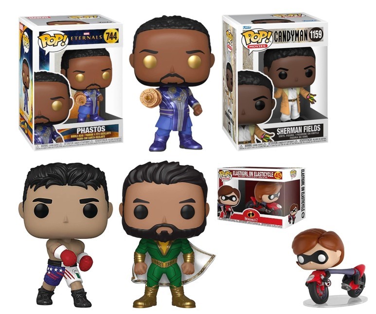 5 x Assorted FUNKO POP! Figures Including Eternals: Phastos, Candyman: Sher