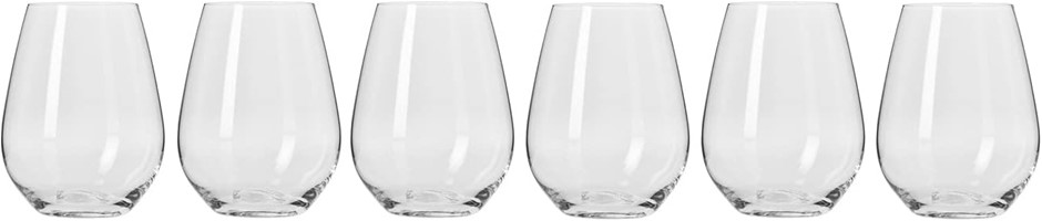 KROSNO Harmony Stemless Wine Glass, 400ML, 4pc. NB: Box Is Soiled & Only co