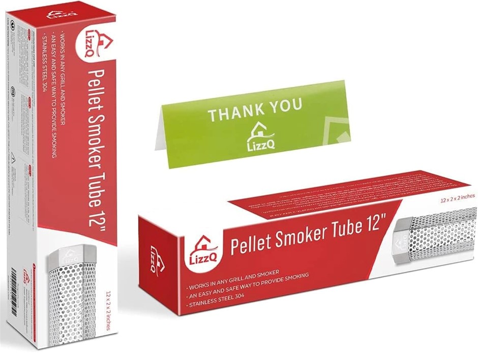 LIZZQ Premium Pellet Smoker Tube 12-5 Hours of Billowing Smoke - for any Gr
