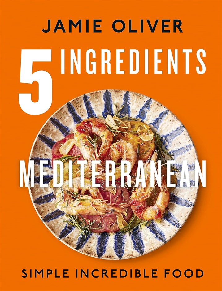 JAMIE OLIVER 5 Ingredients Mediterranean Cookbook, Hardcover.