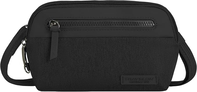 TRAVELON Women's Crossbody Anti-Theft Bag, Black, 43416