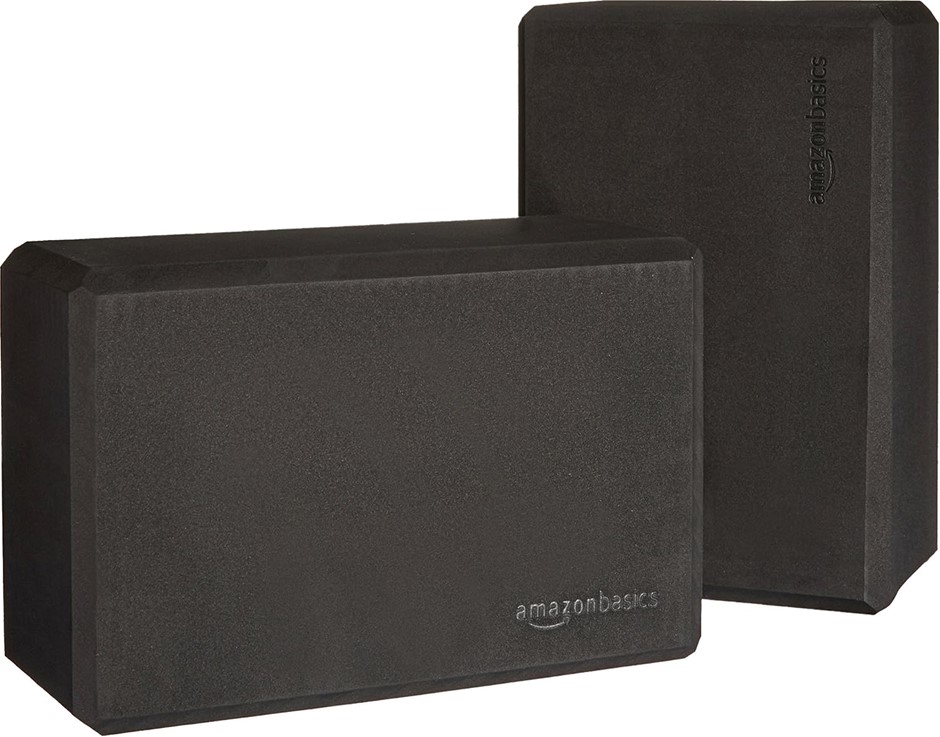 AMAZON BASICS Foam Yoga Blocks, Set of 2, Black, 15.2 cm x 22.9 cm x 10.2 c