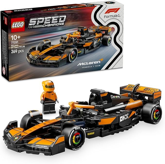 LEGO Speed Champions McLaren F1 Team MCL38 Race Car, Toy Model Building Kit