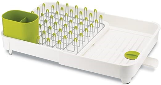 JOSEPH JOSEPH Extendable Dish Drying Rack, White/Green. NB: Minor use & Not