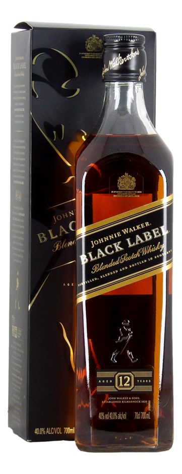 Johnnie Walker Black Label Blended Scotch Whisky (1x 700mL), Scotland.