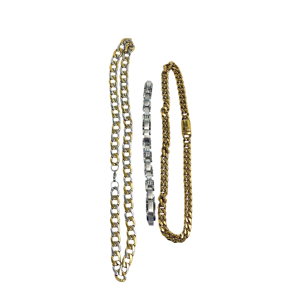 3 x Costume Base-Metal Necklaces