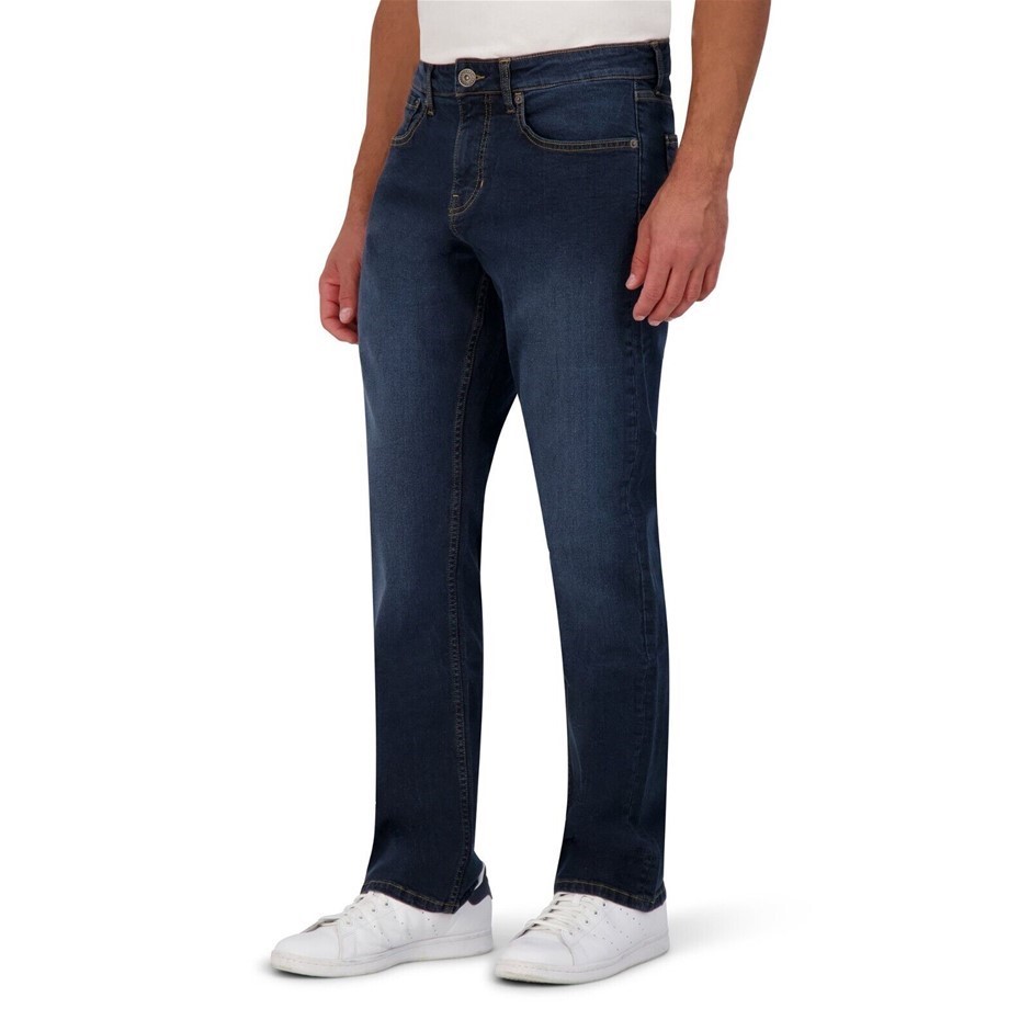 CHAPS Men's Straight 5-Pocket Jeans, Size 33x30, 66% Cotton, Deep Sea. Buy